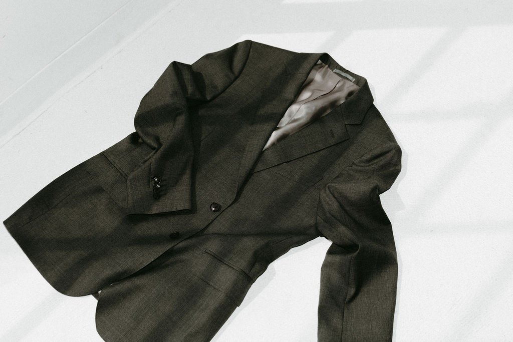 James suit jacket, flat lay