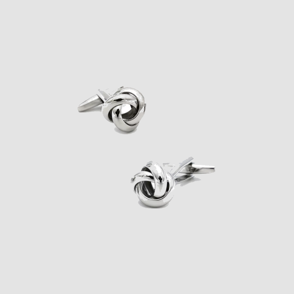 Cufflinks — Silver Round Knot