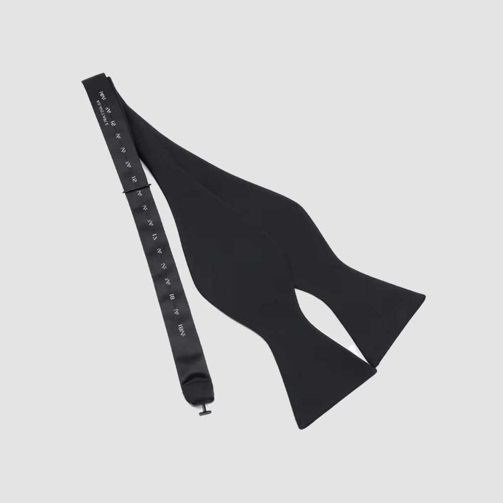 Satin Black Bow Tie